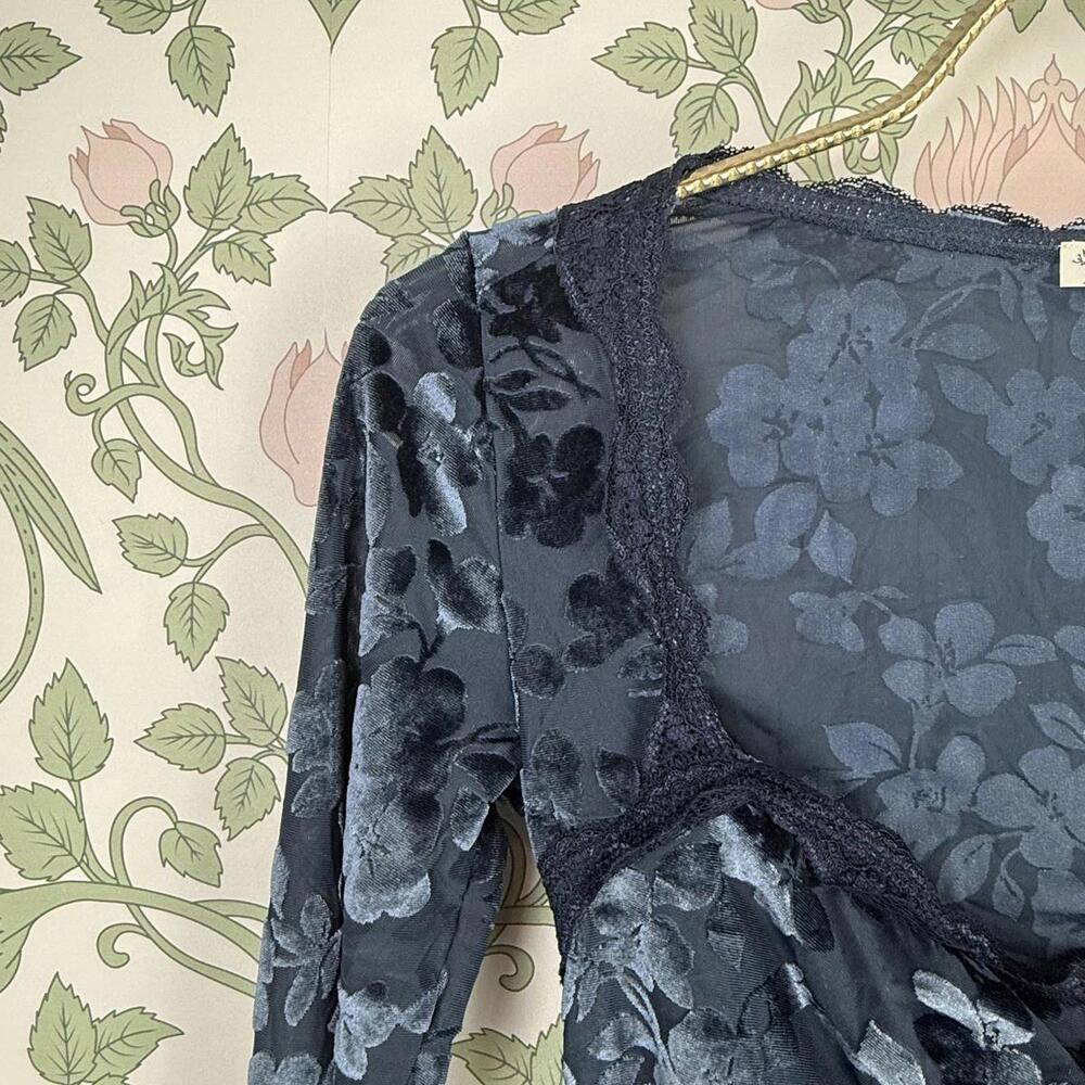Free People Intimately Velvet Indigo Loved You First Crop Top - Size - XS - Picture 10 of 11